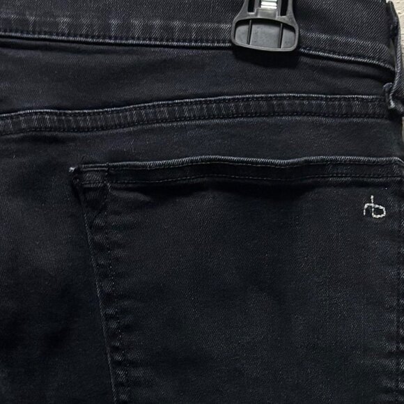 Rag & Bone Stone Black Ankle Dren Slim Boyfriend Jeans Frayed Hem Size 28 - Picture 9 of 12